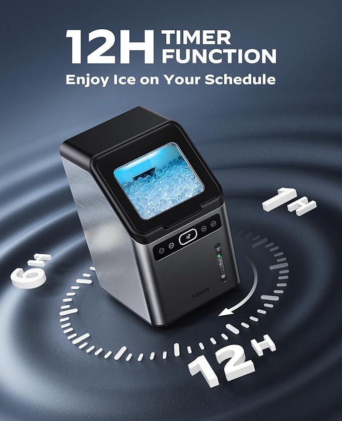 Silonn Nugget Ice Makers Countertop, Timer Pebble Ice Maker - Image 2