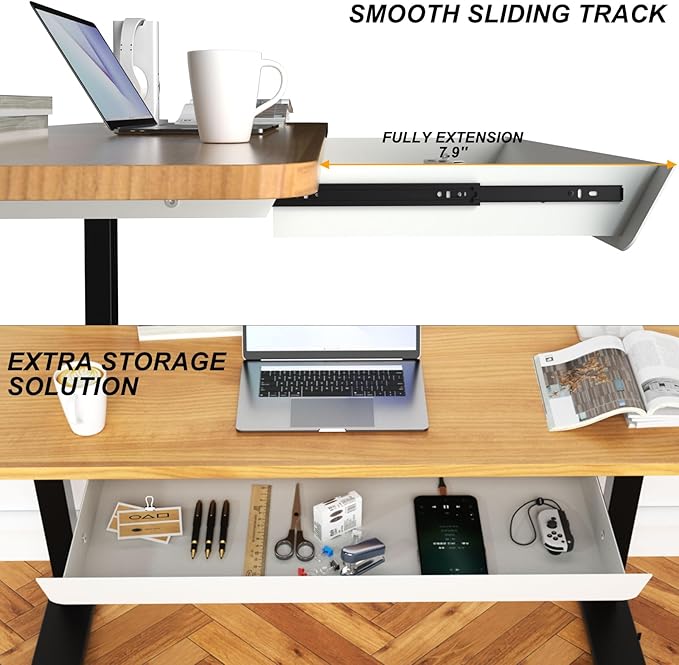 White Large Under Desk Mounted Sliding Drawer - Image 4