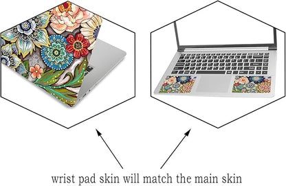 Laptop Skin Sticker Decal, Decorative Waterproof Removable, Colorful Flower - Image 2