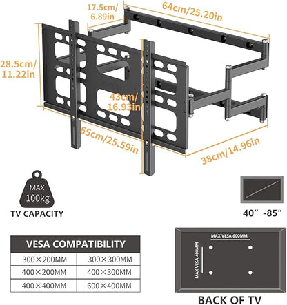unho Heavy TV Wall Mount for 40-86 Inch TVs up to 220 lbs, Wall Mount tv - Image 3