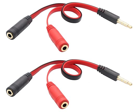 zdyCGTime 3.5mm Audio Y Splitter Cable 4-Pole 3.5mm AUX Male to 2x3.5mm Female by zdyCGTime