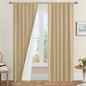 LAMIT 100% Blackout Curtains for Living Room, 95 Inches Natural Linen Textured by LAMIT