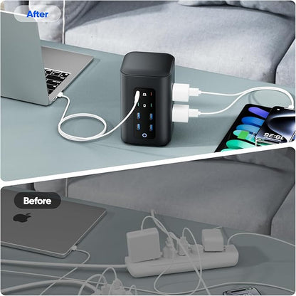 TenTrend Power Strip Tower, 14-in-1 USB-C Charging Station Tower - Image 8