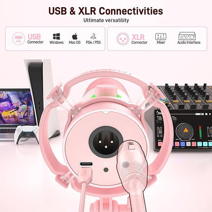 MAONO XLR/USB Dynamic Microphone Kit, RGB Gaming Mic - Image 2