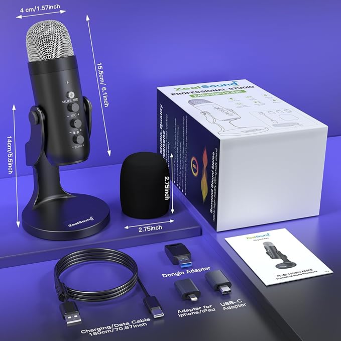 ZealSound Wireless Microphone, USB Mic - Image 7