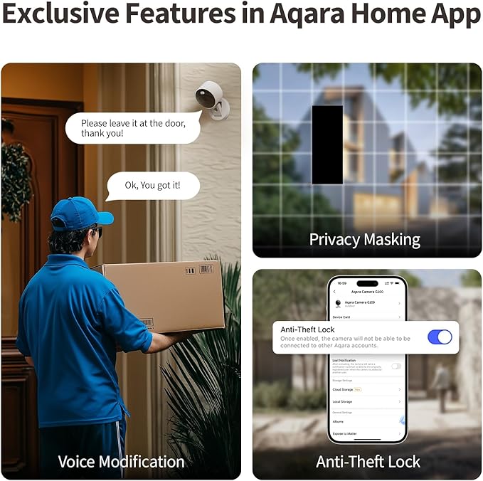 Aqara G100, 2K Indoor/Outdoor Security Camera, HomeKit Secure Video, 2-Way Audio - Image 7