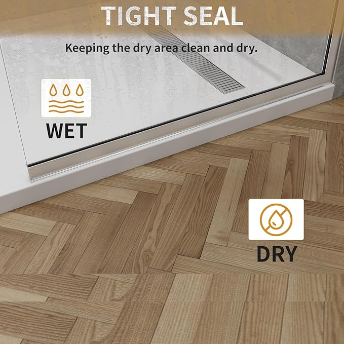 36"x76" Fixed Glass Shower Door, 3/8" Thick Mid-Band Frosted Privacy Tempered - Image 9