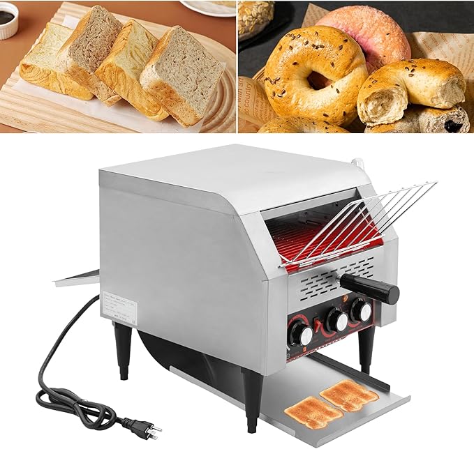 Commercial Conveyor Toaster, 350Slices/Hour 1900W Stainless Steel Heavy Duty - Image 6
