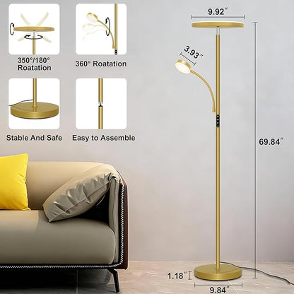 Aulaiyi Floor Lamps for Living Room, 42W/4200LM Bright Floor Lamp, 2-in-1 - Image 4
