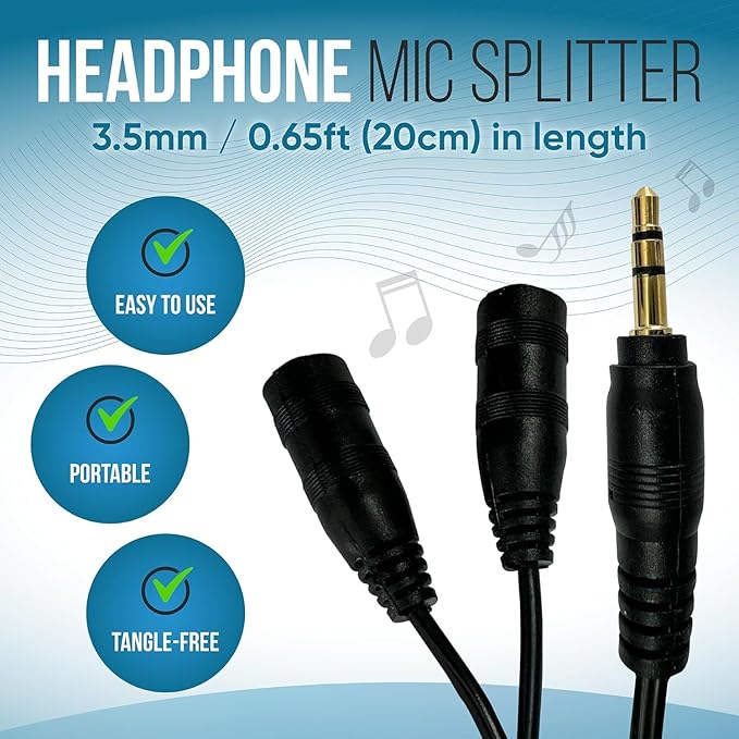 Tempting Table 3.5 mm Headphone Jack to Two 3.5 mm Speaker and Headphone AUX - Image 6
