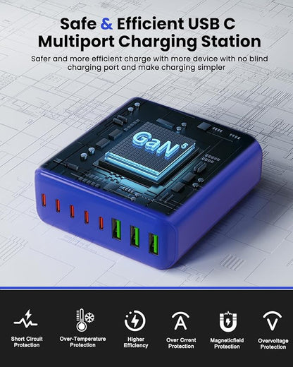 500W USB C Charger Block, 8-Port USB C Charging Station Fast Charging PD 120W - Image 5