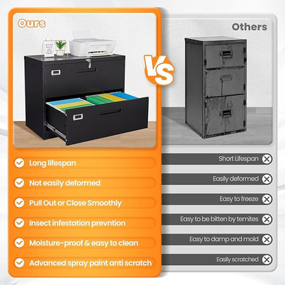 2 Drawer File Cabinets for Home Office, Metal Filing Cabinet - Image 7