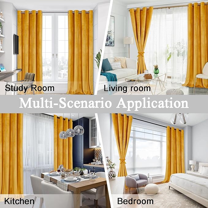 JIUZHEN Velvet Curtains 63 inches - Image 7