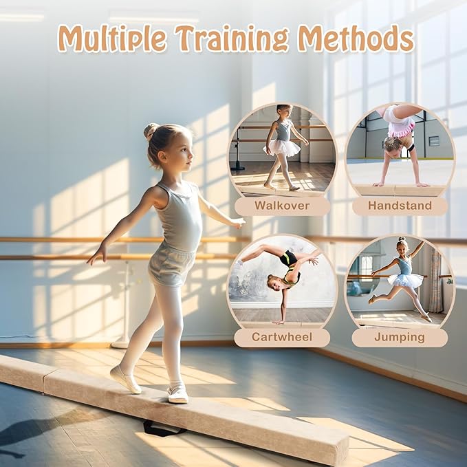 Giantex 7FT/8FT/9FT Balance Beam, Folding Gymnastics Beam w/Carry Handles - Image 5