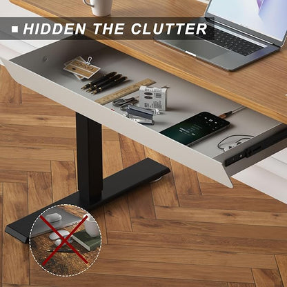 White Large Under Desk Mounted Sliding Drawer - Image 8