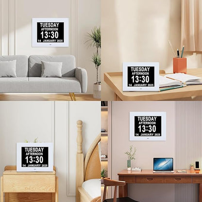 Digital Dementia Alarm Clock 8 inch Large Display, Electronic Calendar Clock - Image 5