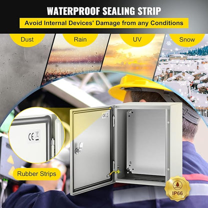 VEVOR NEMA Steel Enclosure, IP66 Waterproof & Dustproof, Outdoor/Indoor - Image 4