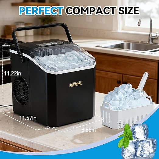 Portable ice Machine: with Handle, with Cleaning Function, with Basket and Spoon - Image 4