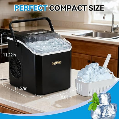 Portable ice Machine: with Handle, with Cleaning Function, with Basket and Spoon - Image 4
