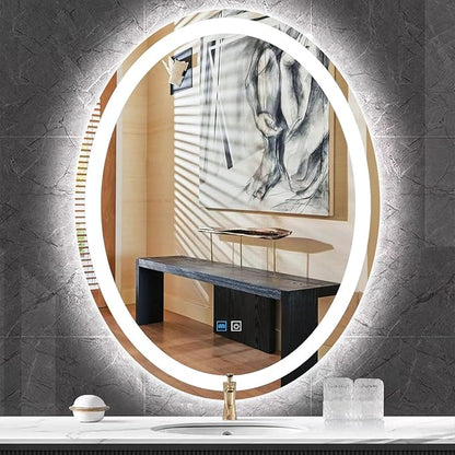 26 x 40 Inch Oval LED Vanity Mirror by MEIOUKA