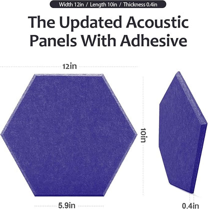 18Pack Hexagon Acoustic Panels 12" X 10" X 0.4" Sound Proof Panels, High - Image 4