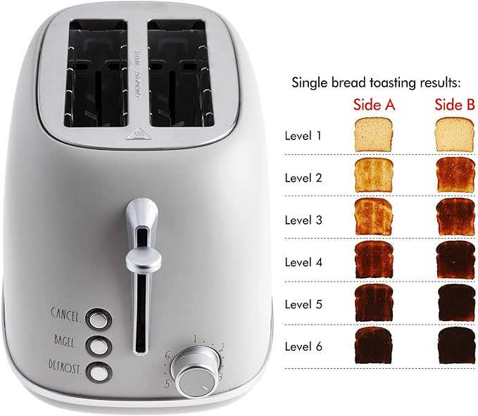 Rae Dunn Retro Rounded Bread Toaster, 2 Slice Stainless Steel Toaster - Image 2