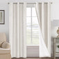 H.VERSAILTEX Ivory Curtains Blackout, 100% Blackout Linen Curtains by HVERSAILTEX