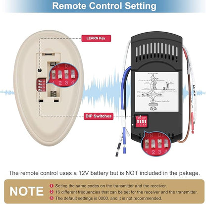 Universal Ceiling Fan Remote Control Kit Dimmable, Replacement - Image 5