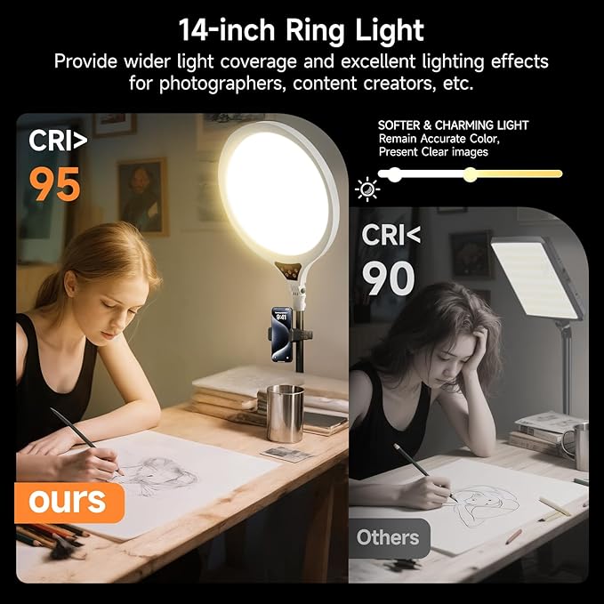 Ring Light Tripod for iPhone, Professional LED Ringlight for Video Recording - Image 6