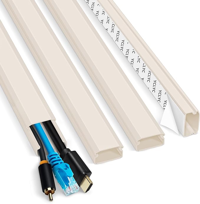YCLYC 62.8in Cable Cover Wall, Paintable Cord Cover Wall Kit, Cord Hiders by YCLYC