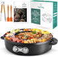 Food Party Hot Pot Electric Korean BBQ Grill 2 in 1 Hotpot Smokeless Indoor by FoodParty