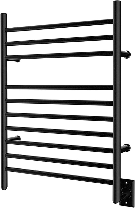 HEATGENE Towel Warmer Wall-Mounted Hardwired Heated Towel Rack Matte Black by HEATGENE
