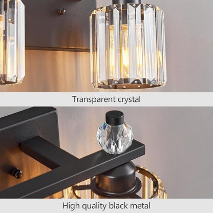 FDPBY Bathroom Vanity Lights 2-Light Sand Black Modern Crystal Vanity Light - Image 5