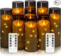 Flameless Candles with Embedded Star String, Battery Operated LED Pillar by Eebuss