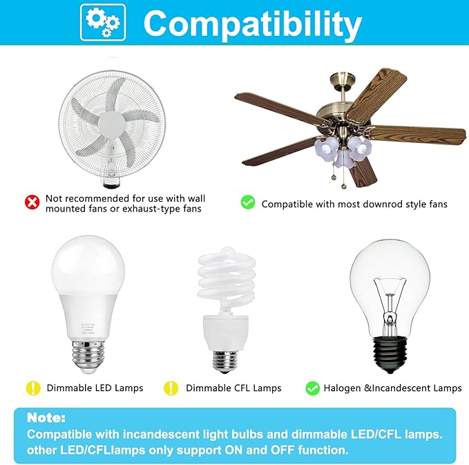 3-Speed Universal Ceiling Fan Remote Control Kit - Image 6