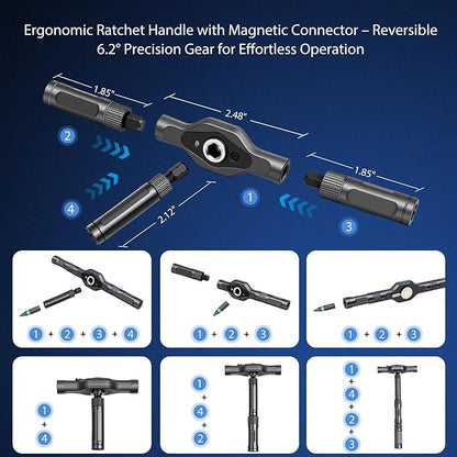 24-in-1 Magnetic Ratchet Multi-Bit Screwdriver Set - Image 3