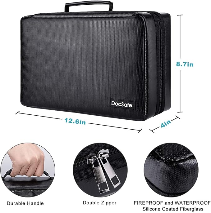 DocSafe Fireproof Battery Organizer Storage Box, Fireproof Waterproof Carrying - Image 5
