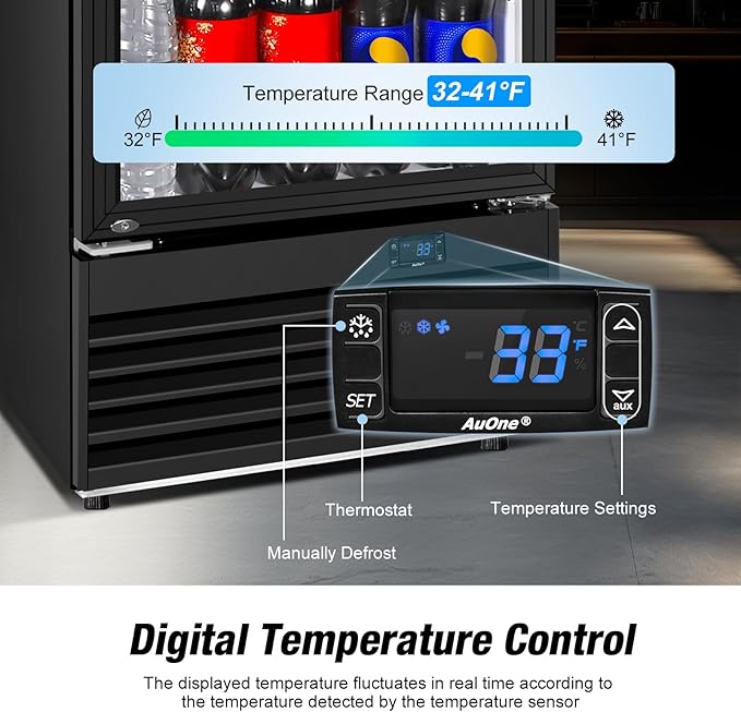 Commercial Beverage Refrigerator, 24 Inch Beverage Fridge, 15 Cu. Ft. Drink - Image 7