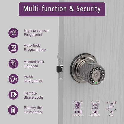 BOTHSTAR Double Sided Keyless Door Knob Lock - Image 3