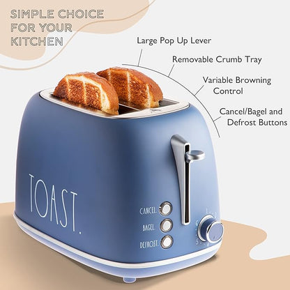 Rae Dunn Retro Rounded Bread Toaster, 2 Slice Stainless Steel Toaster - Image 3