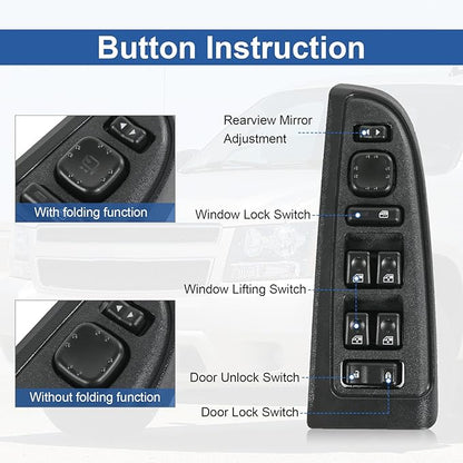 DICMIC Front Driver Side Master Power Window Switch and Door Lock & Black Bezel - Image 5