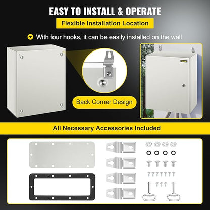 VEVOR NEMA Steel Enclosure, IP66 Waterproof & Dustproof, Outdoor/Indoor - Image 6