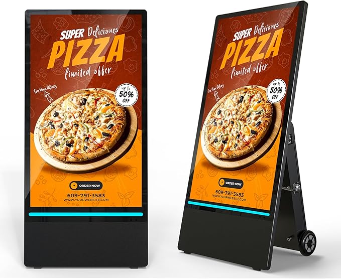 43 inch Rechargeable Portable Outdoor Digital Signage Displays, 2K FHD by SIOXCFZ