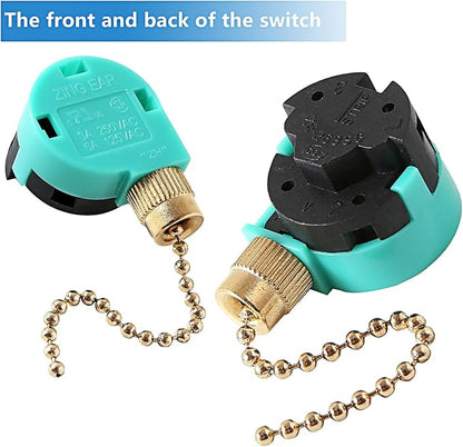 ZE-268S6 Ceiling Fan Switch, 3 Speed 4 Wire Pull Chain Switch Control Switch - Image 3