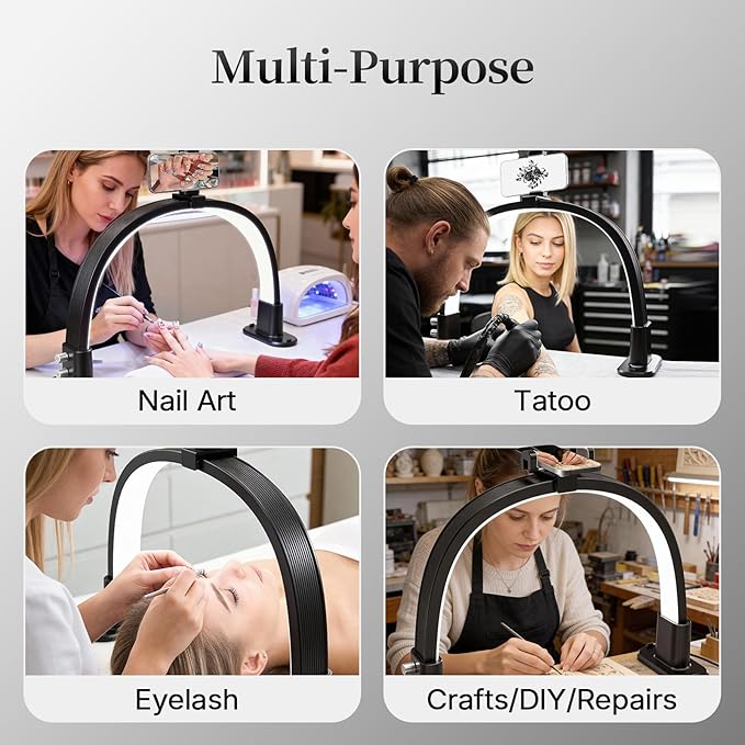 Half Moon Light for Nail Desk, Portable Nail Light for Desk - Image 6