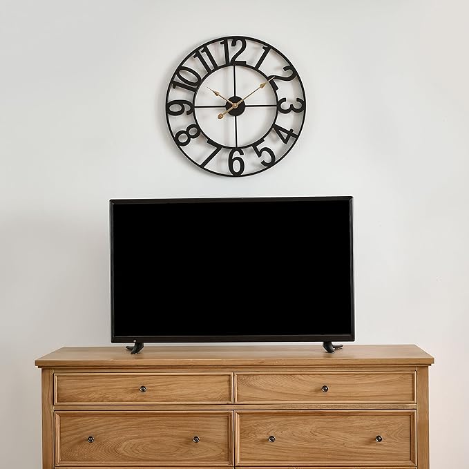 Alarmore 30 Inch Oversized Wall Clock, Battery Operated Silent Non Ticking - Image 3