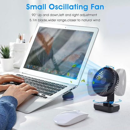 Digibond Oscillating Fan 5.1in Small Wall Mounted Oscillating Desk Fan Auto 90° - Image 2