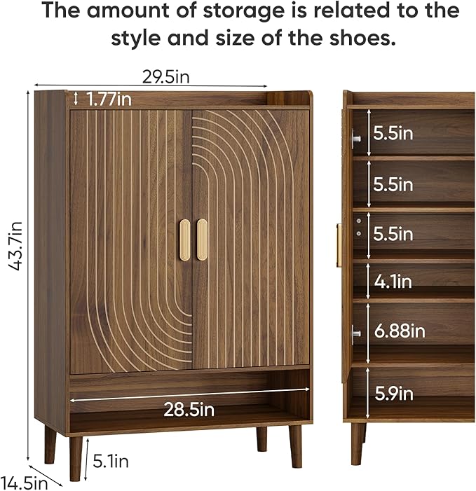 Smuxee Walnut Shoe Cabinet - Image 2