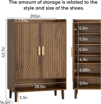 Smuxee Walnut Shoe Cabinet - Image 2