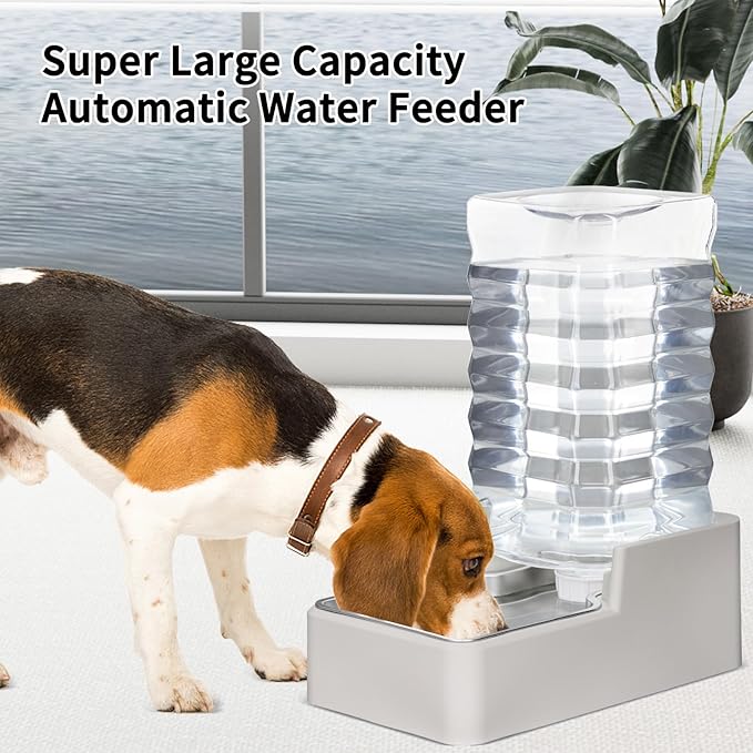 RIZZARI Stainless Steel Pet Water Feeder: 10L Large Gravity Waterer, Less - Image 6
